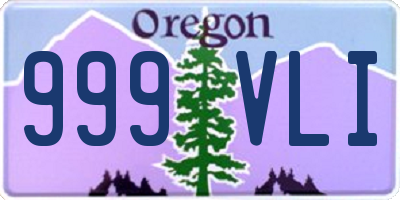 OR license plate 999VLI