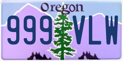 OR license plate 999VLW