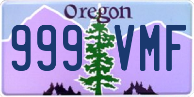 OR license plate 999VMF