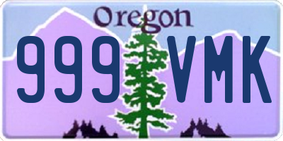 OR license plate 999VMK