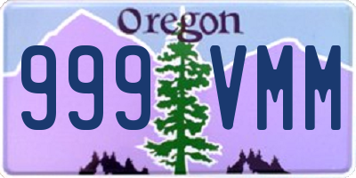 OR license plate 999VMM