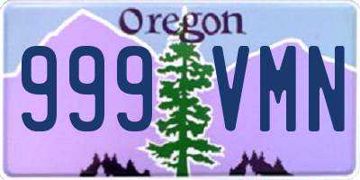 OR license plate 999VMN