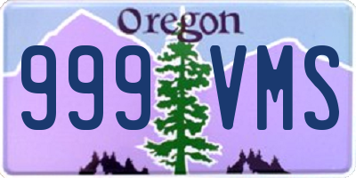 OR license plate 999VMS