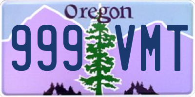 OR license plate 999VMT