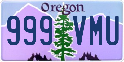 OR license plate 999VMU