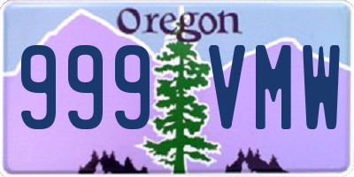 OR license plate 999VMW