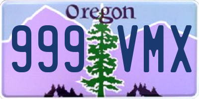 OR license plate 999VMX