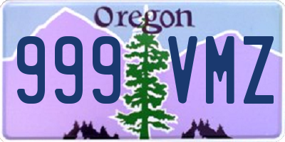 OR license plate 999VMZ