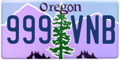 OR license plate 999VNB