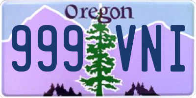 OR license plate 999VNI