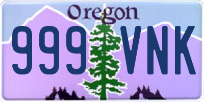 OR license plate 999VNK