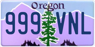 OR license plate 999VNL