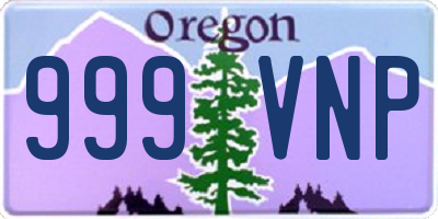 OR license plate 999VNP
