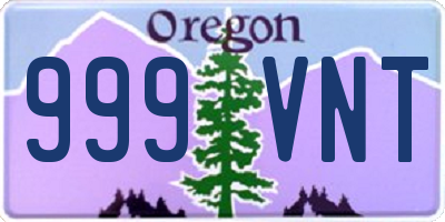 OR license plate 999VNT