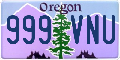 OR license plate 999VNU