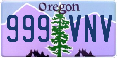 OR license plate 999VNV