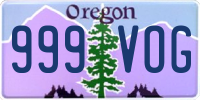 OR license plate 999VOG