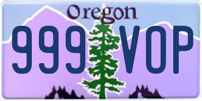 OR license plate 999VOP