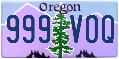 OR license plate 999VOQ