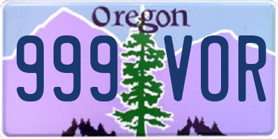 OR license plate 999VOR