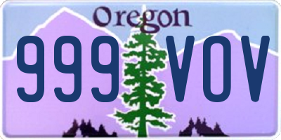 OR license plate 999VOV