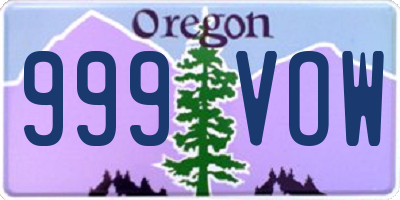 OR license plate 999VOW