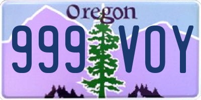 OR license plate 999VOY