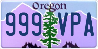 OR license plate 999VPA