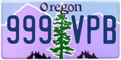 OR license plate 999VPB