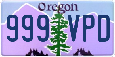 OR license plate 999VPD