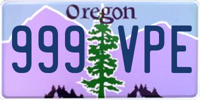 OR license plate 999VPE