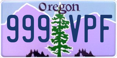 OR license plate 999VPF