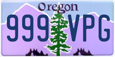 OR license plate 999VPG