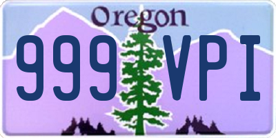 OR license plate 999VPI