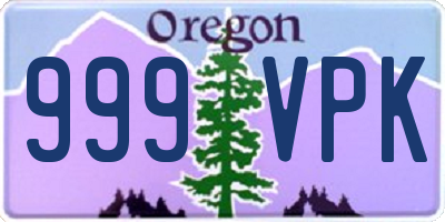 OR license plate 999VPK