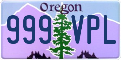 OR license plate 999VPL