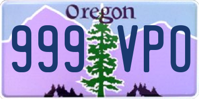 OR license plate 999VPO