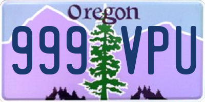 OR license plate 999VPU