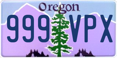 OR license plate 999VPX