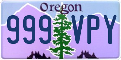 OR license plate 999VPY