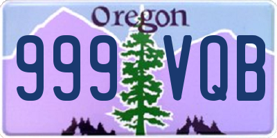 OR license plate 999VQB