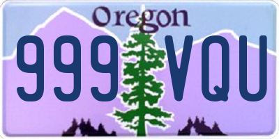 OR license plate 999VQU