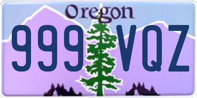 OR license plate 999VQZ