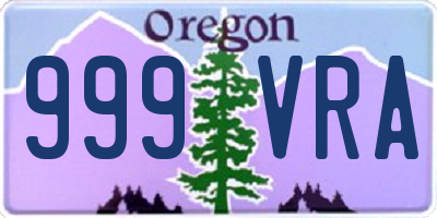 OR license plate 999VRA