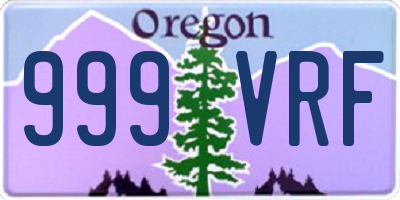 OR license plate 999VRF
