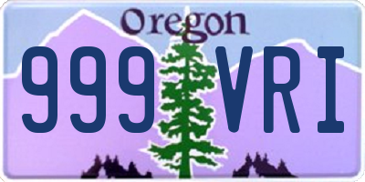 OR license plate 999VRI