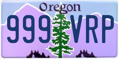 OR license plate 999VRP