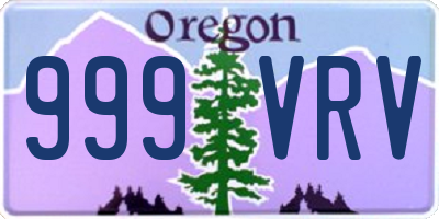 OR license plate 999VRV