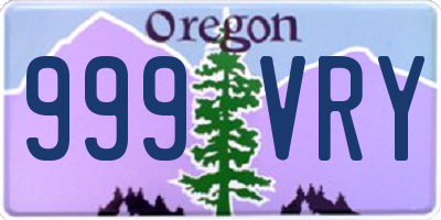 OR license plate 999VRY