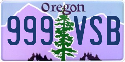 OR license plate 999VSB